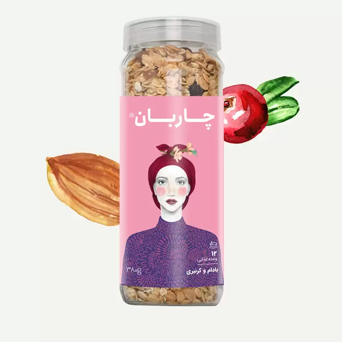 موسلی بادام و کرنبری شیشهای موسلی بادام و کرنبری شیشهای